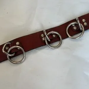 Accessories | Vintage Brown Leather Five Metal Ring Belt  display picture 1